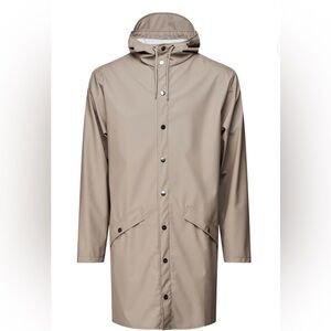 Rains Taupe Unisex Hooded Raincoat size XL NWT